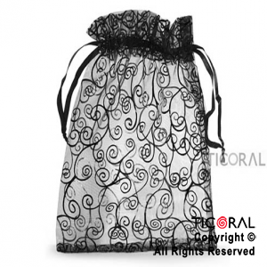 BOLSA ORGANZA NEGRO 20X25 ARABESCO HS3973-8 x 1